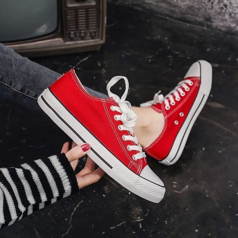 Women's Canvas Shoes Low-Top Flat Bottom