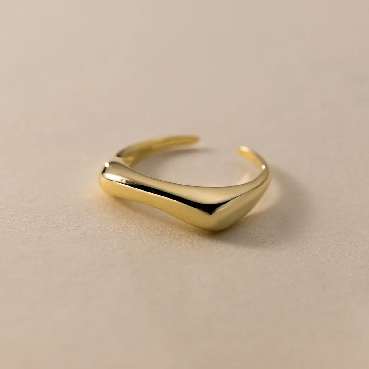925 Sterling Silver Geometry Arc-Shaped Open Rings For Women