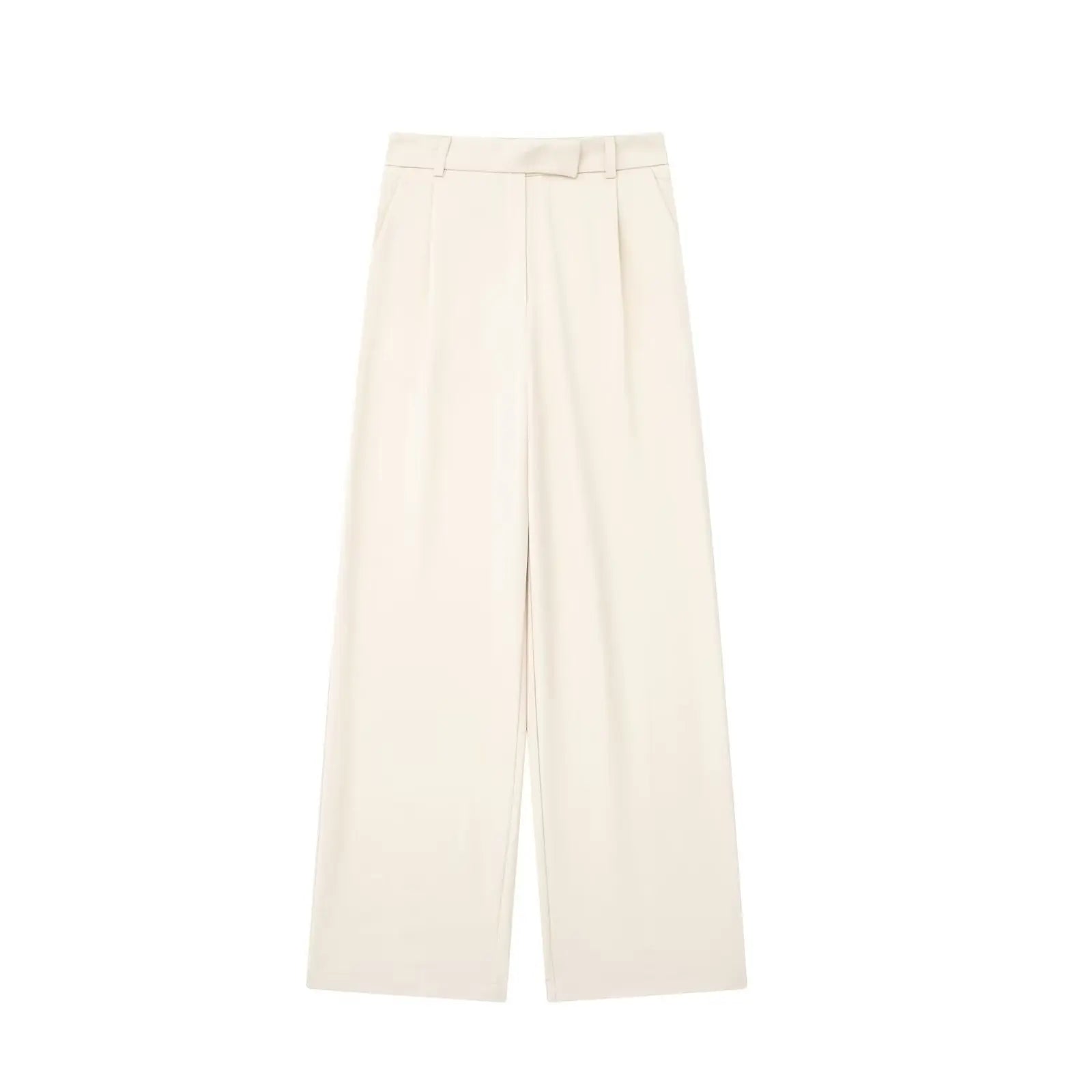 Women's Front Zipper High Waist Full Length Trousers