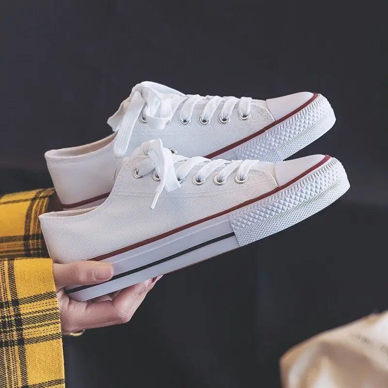 Women's Canvas Shoes Low-Top Flat Bottom