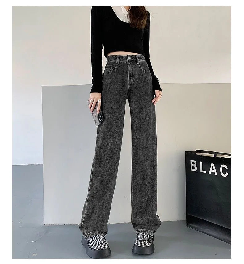 Women's High Waist Retro Wide Leg  Jeans