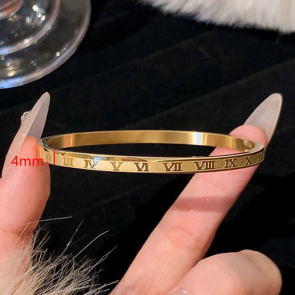 Five pc Sparkling Zirconia Stainless Steel Bracelet Set
