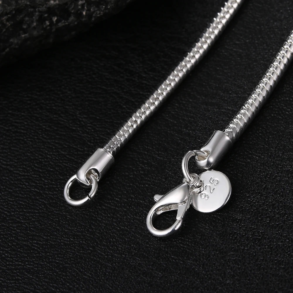 40-75cm Sterling Silver 1MM/2MM/3MM Chain Necklace