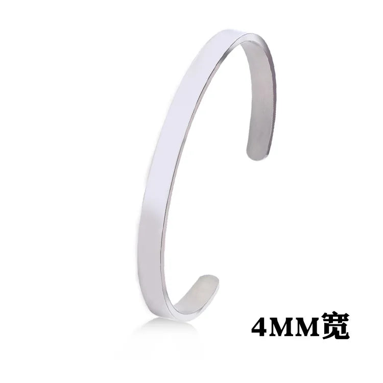 Adjustable Glossy Stainless Steel Bracelet