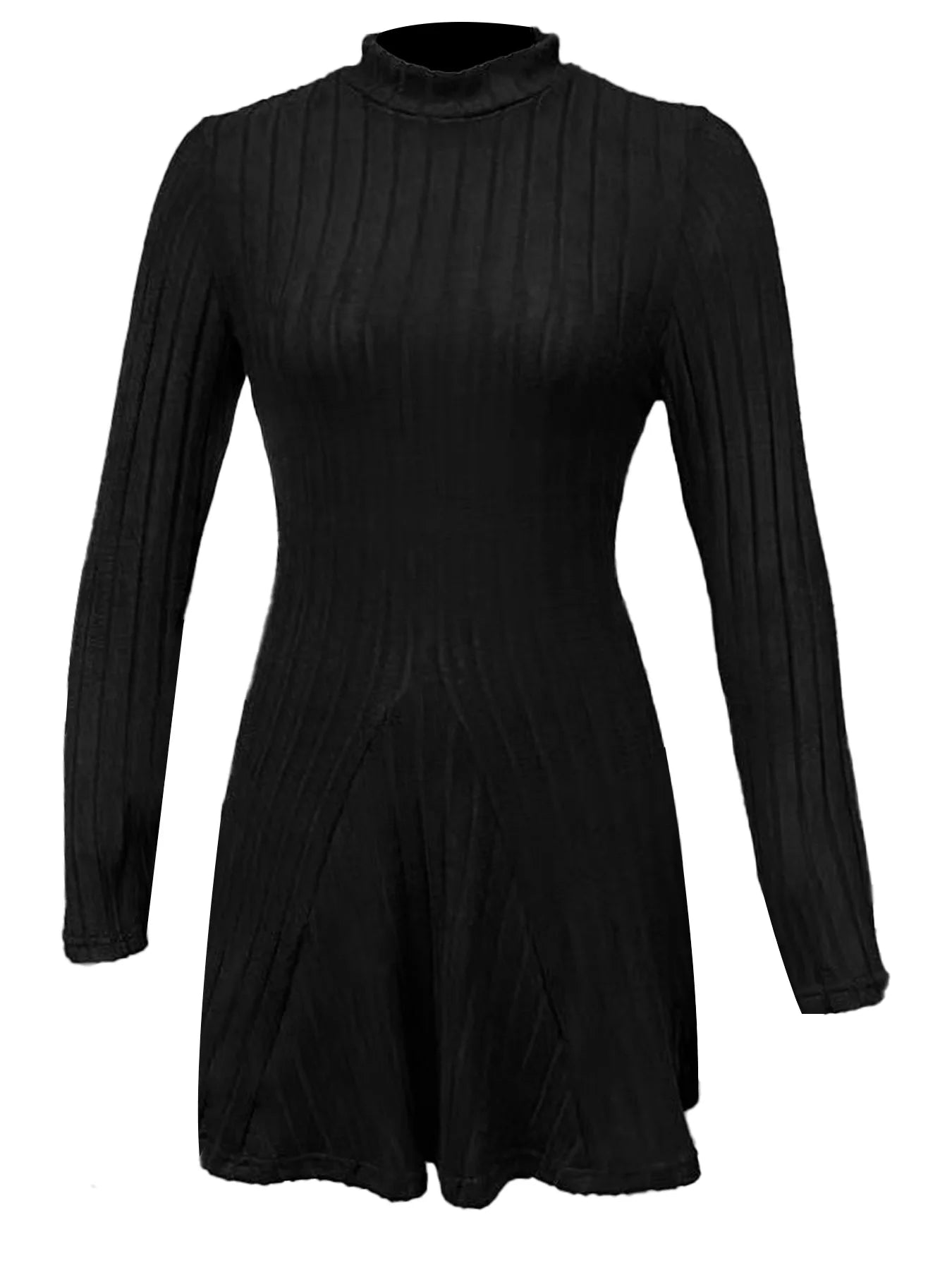 Women's slim fit half high collar A-line Dress