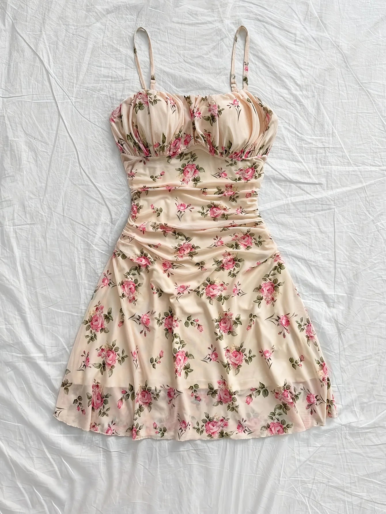 Women's Floral Print Strapless Dress