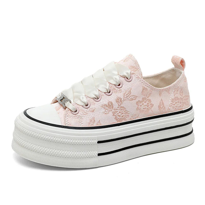 Womens Platform Canvas Shoes