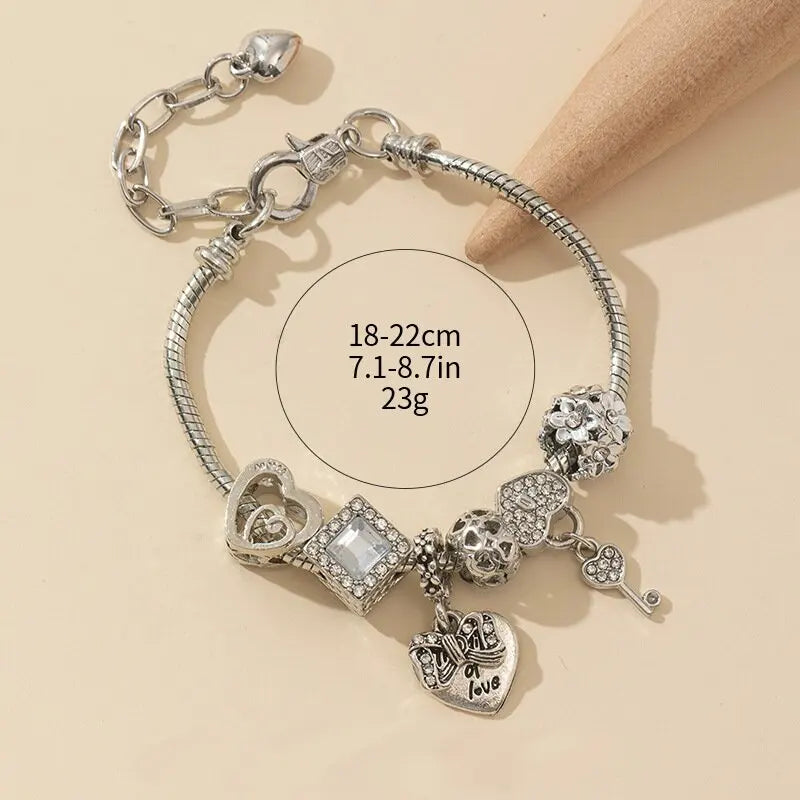 Women's Beaded Braclet Heart Shaped