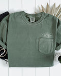 Sun & Wave Lake Beach Comfort Colors Pocket T-Shirt