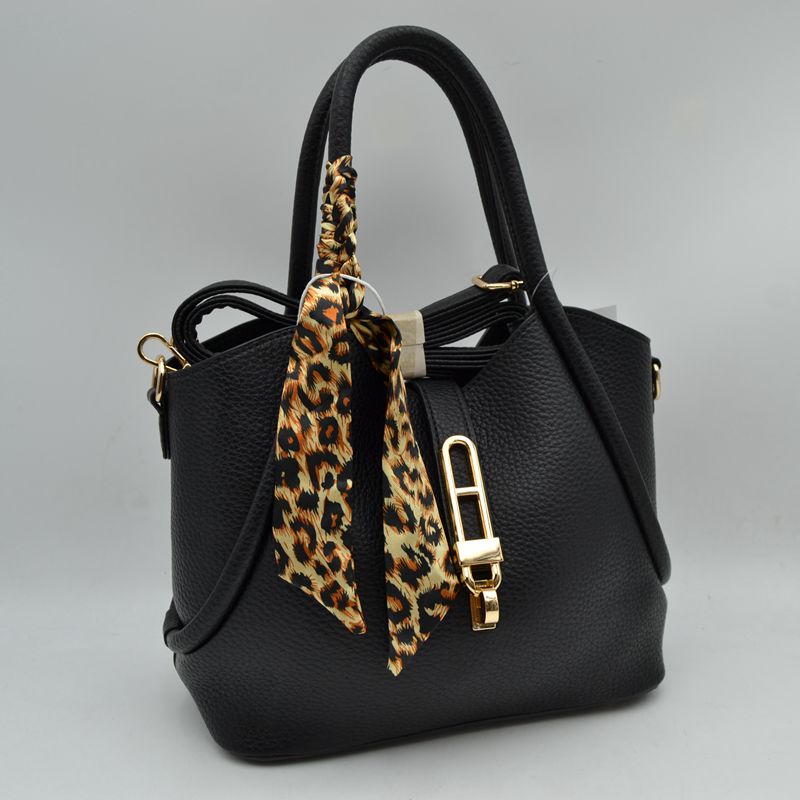 Handbag with Scarfed Top Handles and Crossbody Strap
