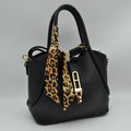 Handbag with Scarfed Top Handles and Crossbody Strap