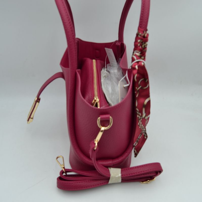 Handbag with Scarfed Top Handles and Crossbody Strap