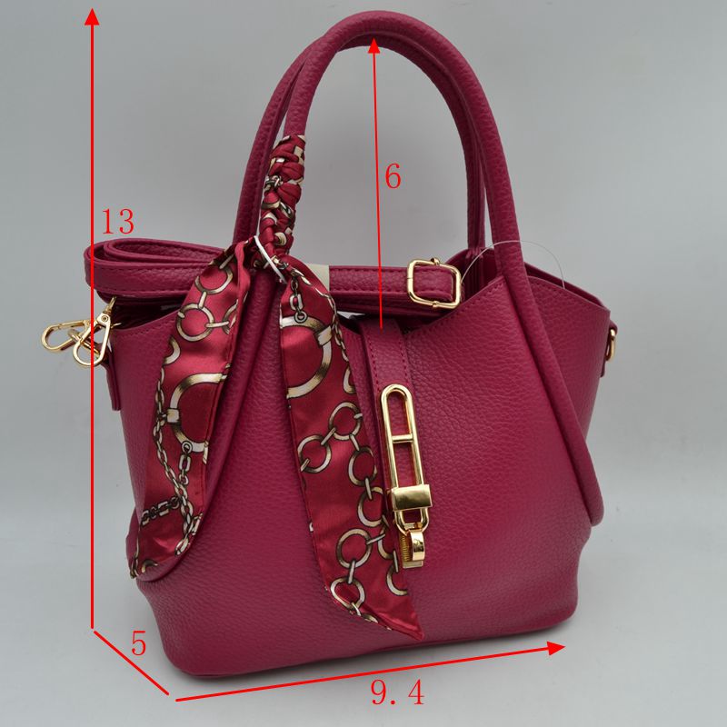 Handbag with Scarfed Top Handles and Crossbody Strap