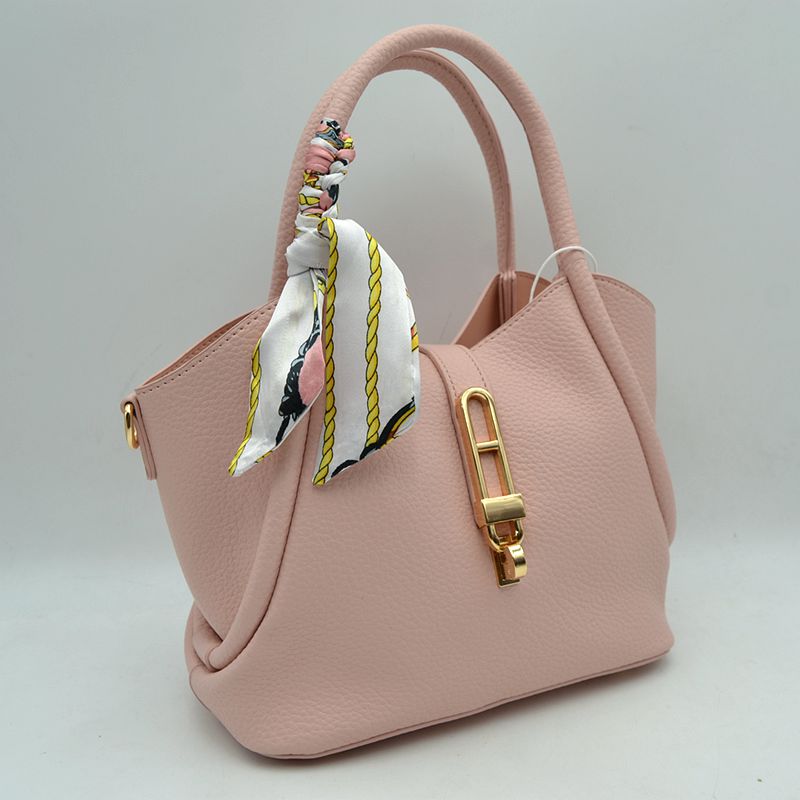 Handbag with Scarfed Top Handles and Crossbody Strap