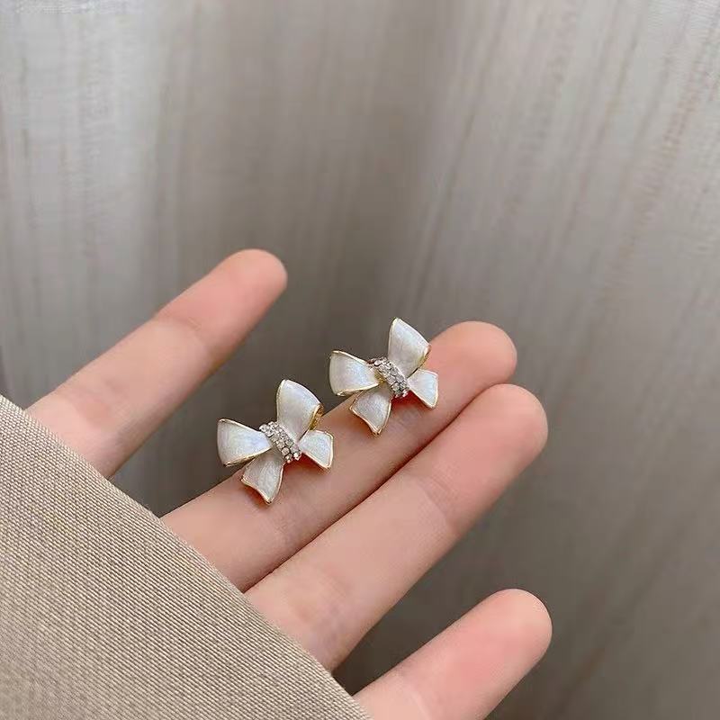 925 Gold Earrings Women's Retro