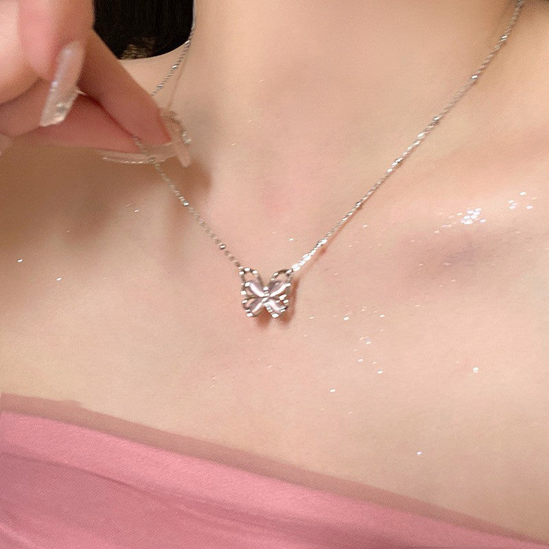 S925 Sterling Silver Pearl Necklace For Women Light Luxury And High-end