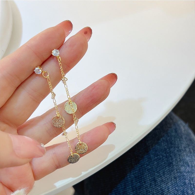 925 Gold Earrings Women's Retro