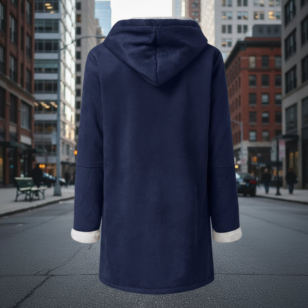 Sherpa-Lined Duffle Toggle Jacket with Hood