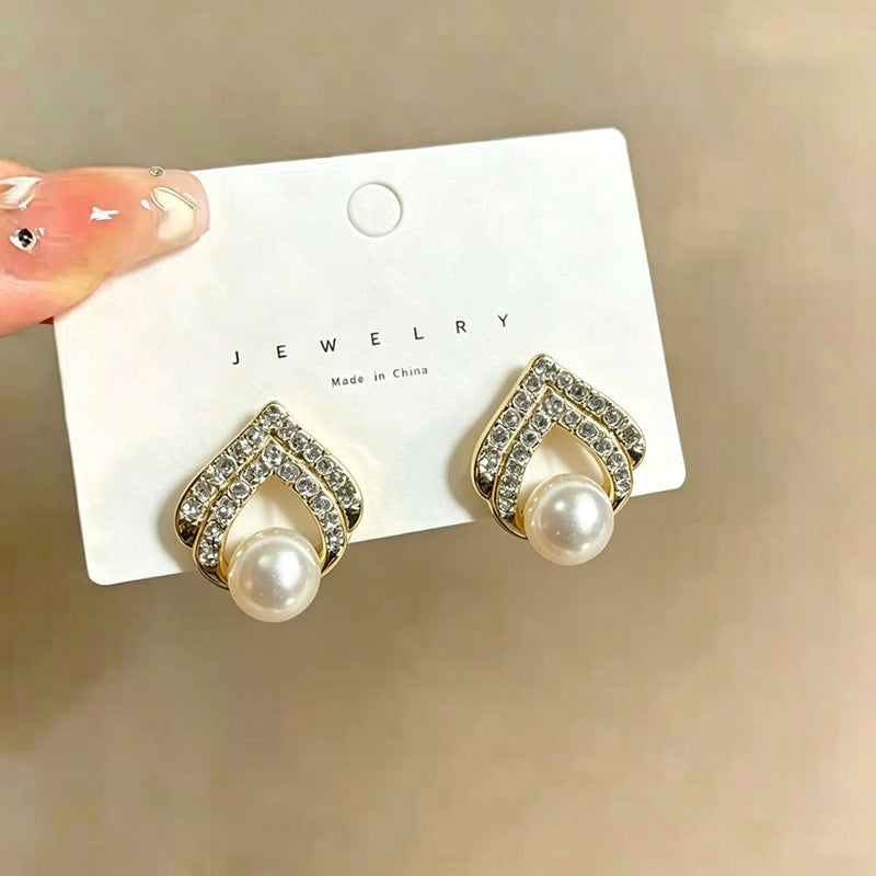 925 Gold Earrings Women's Retro