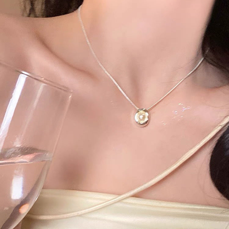 S925 Sterling Silver Pearl Necklace For Women Light Luxury And High-end