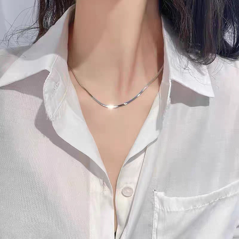 S925 Sterling Silver Pearl Necklace For Women Light Luxury And High-end