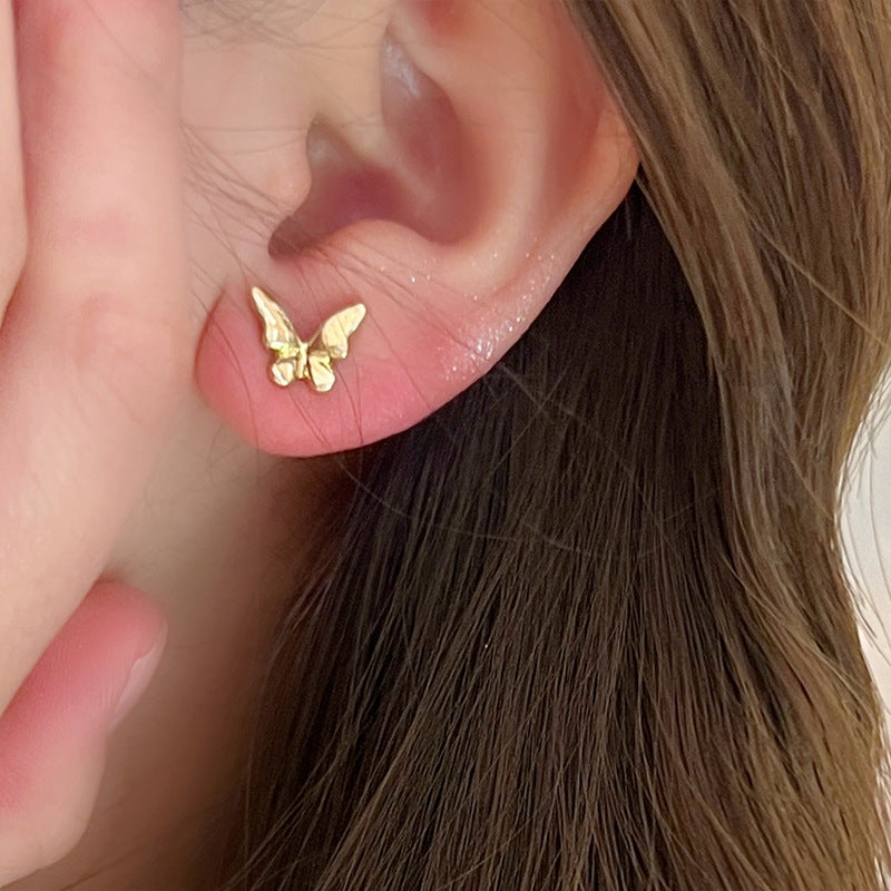 925 Gold Earrings Women's Retro