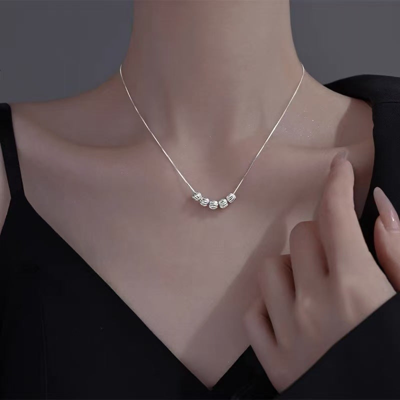 S925 Sterling Silver Pearl Necklace For Women Light Luxury And High-end