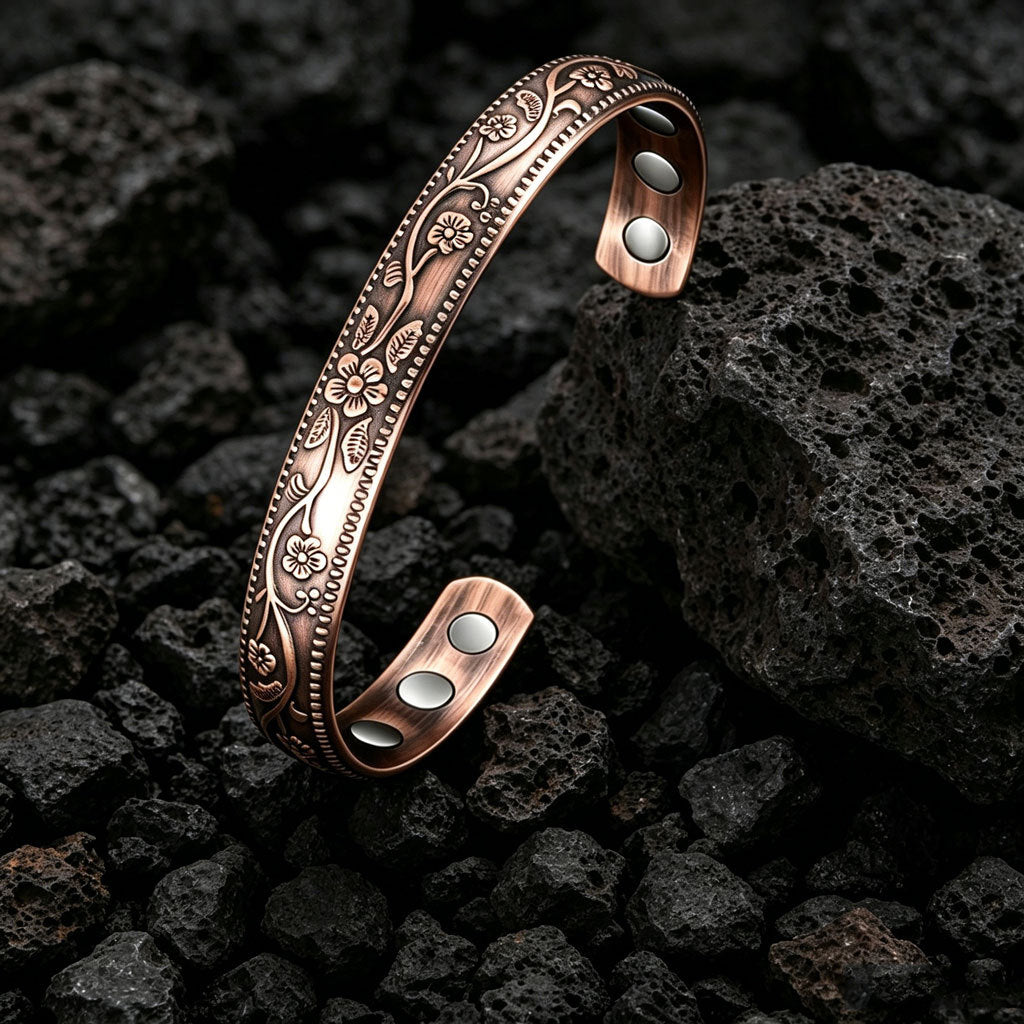 Magnetic Red Copper Bracelet Vintage And Fashionable