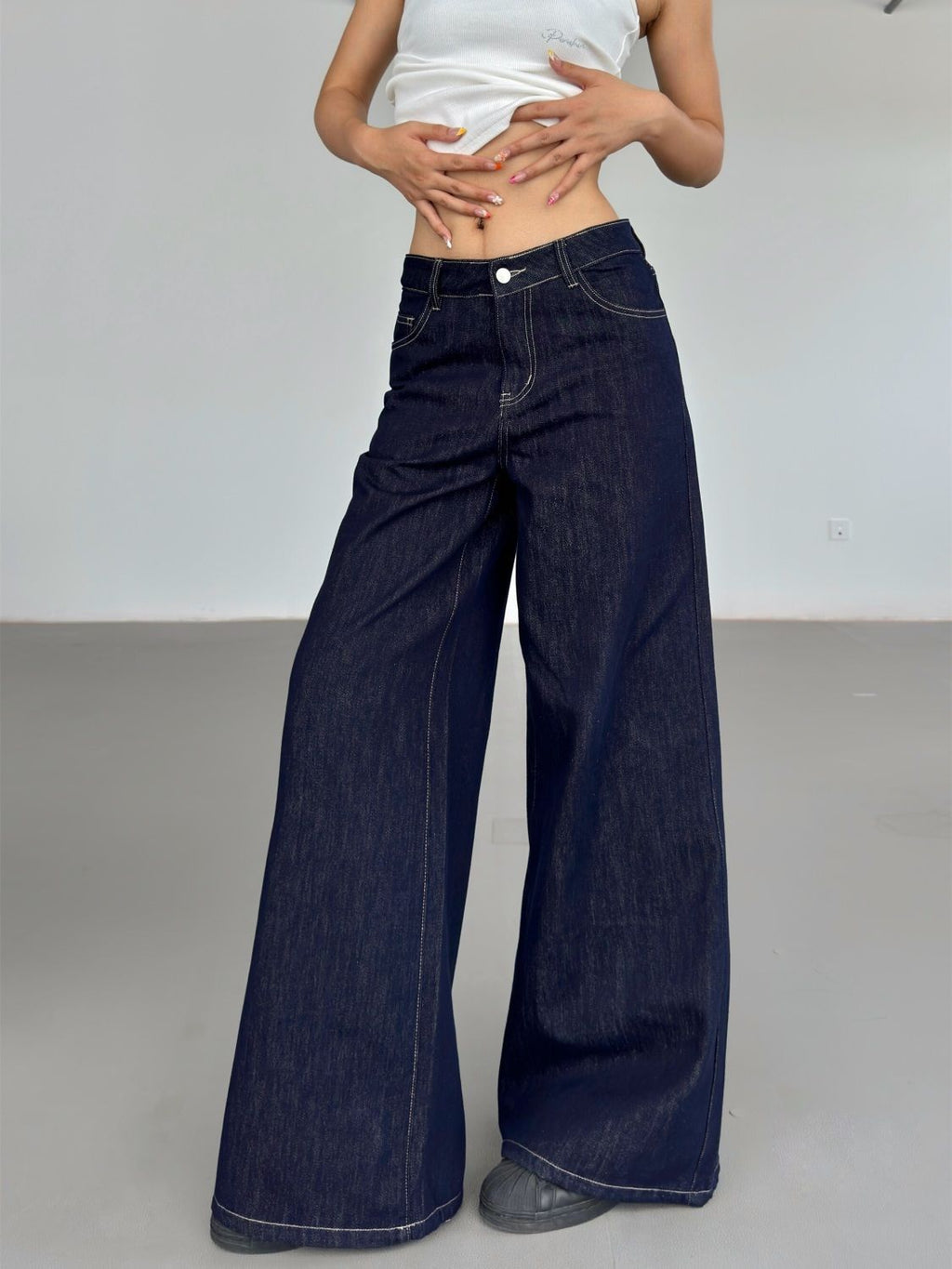 American Retro Wide Leg Jeans for Women