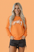 Halloween Spooky Graphic Print Crew Neck Sweatshirt