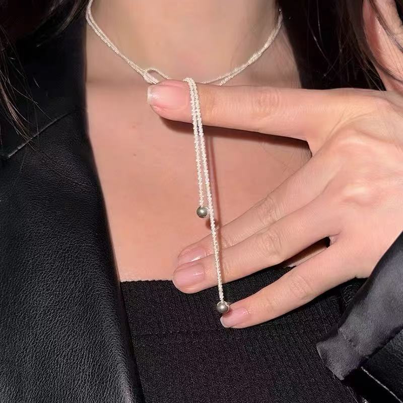 S925 Sterling Silver Pearl Necklace For Women Light Luxury And High-end