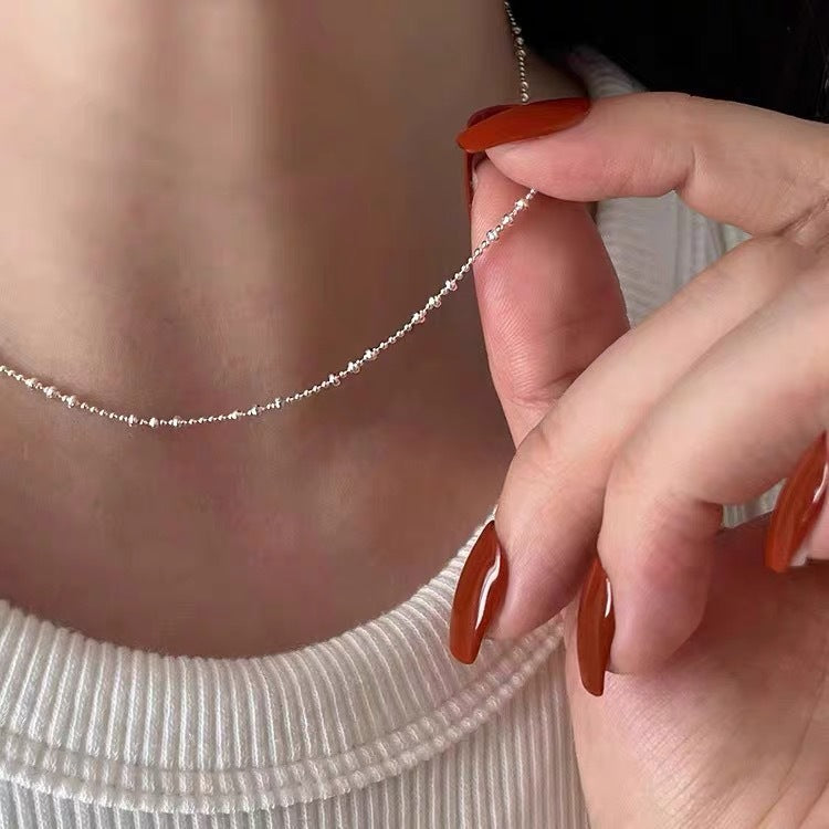 S925 Sterling Silver Pearl Necklace For Women Light Luxury And High-end