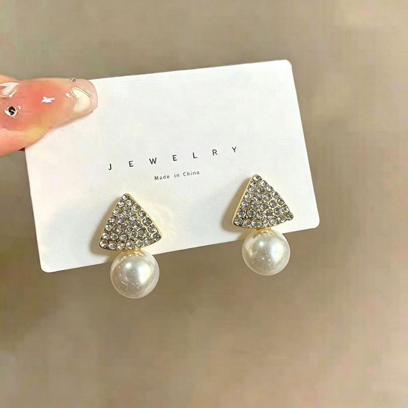 925 Gold Earrings Women's Retro