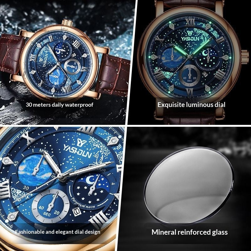 Men's Watch with Vast Starry Sky Design