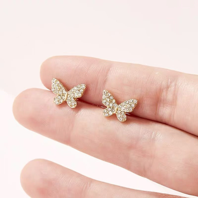 925 Gold Earrings Women's Retro