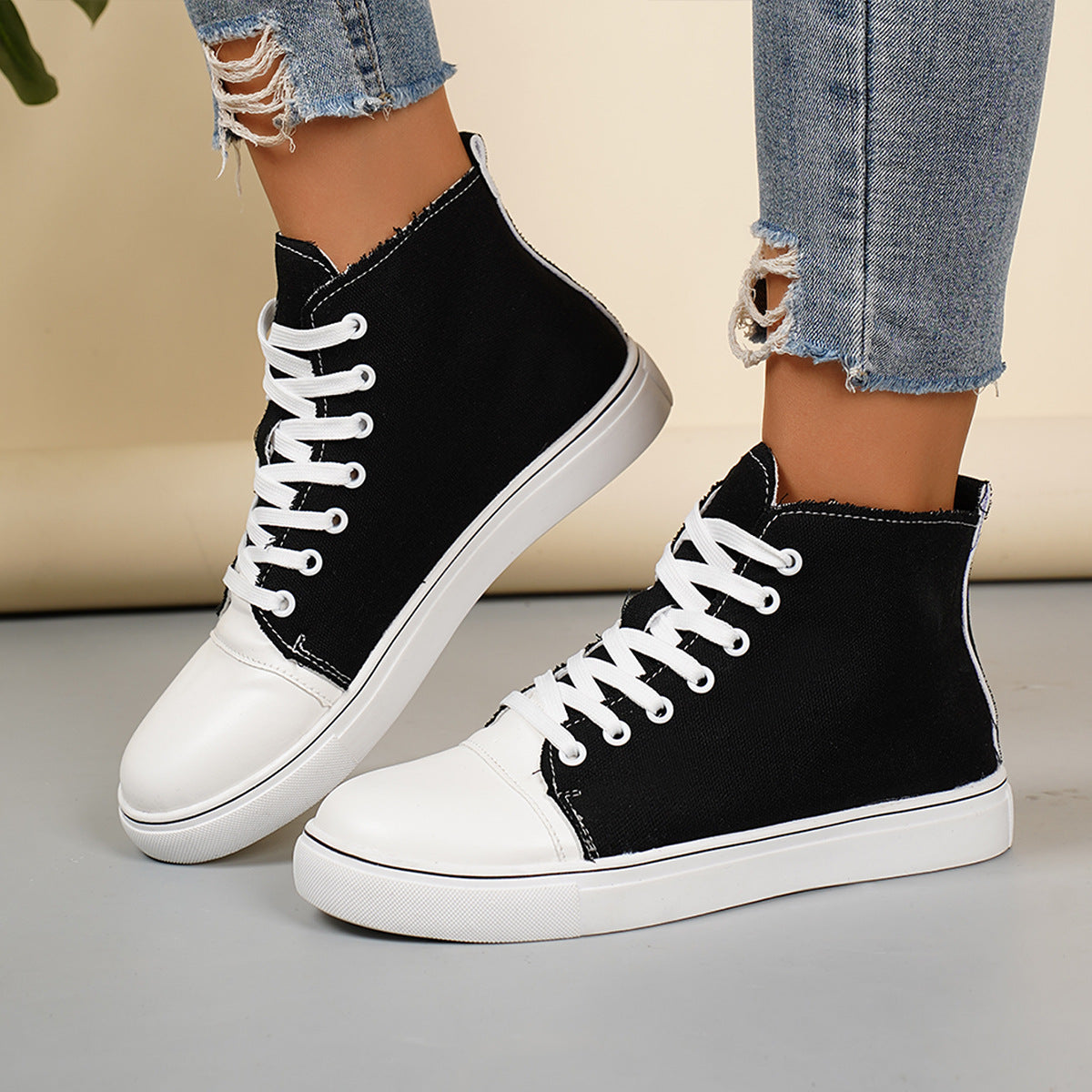 Women's High-Top Canvas Sneakers