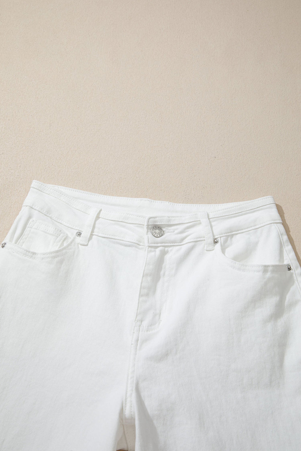 Solid Denim High Waist Wide Leg Jeans