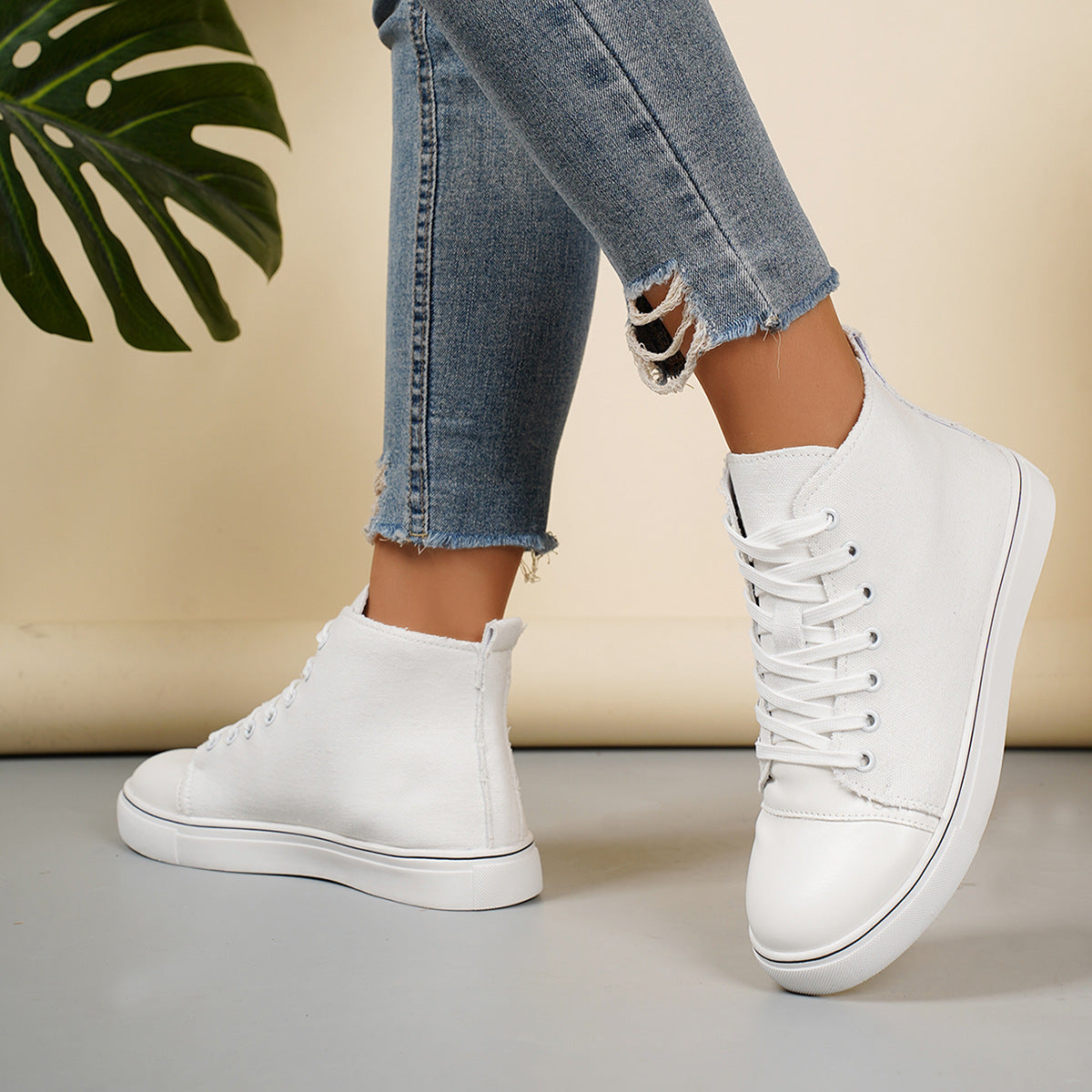 Women's High-Top Canvas Sneakers