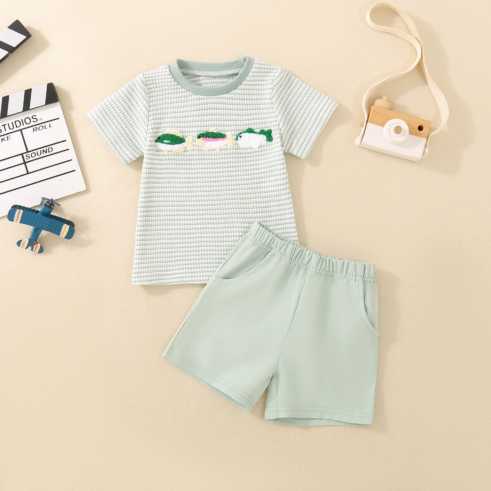 Baby Short-sleeve Top And Shorts Set