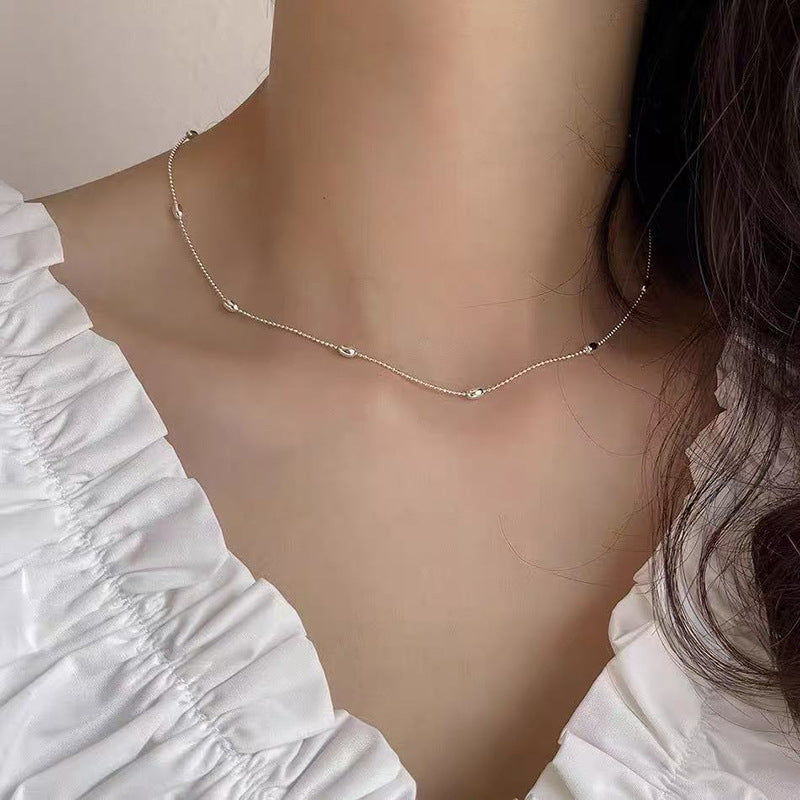 S925 Sterling Silver Pearl Necklace For Women Light Luxury And High-end