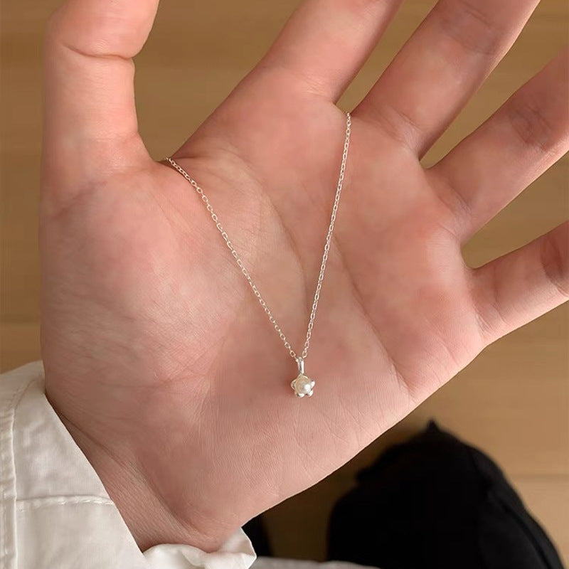 S925 Sterling Silver Pearl Necklace For Women Light Luxury And High-end