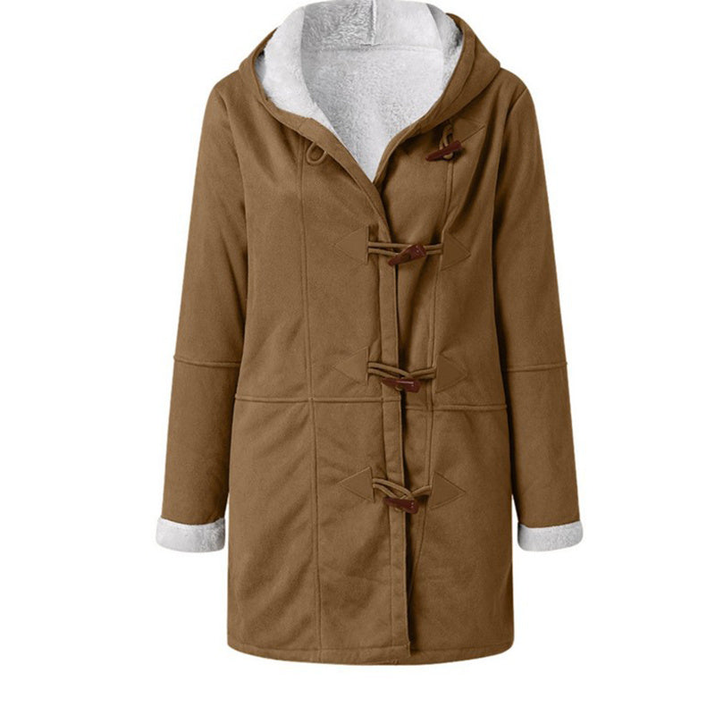 Sherpa-Lined Duffle Toggle Jacket with Hood