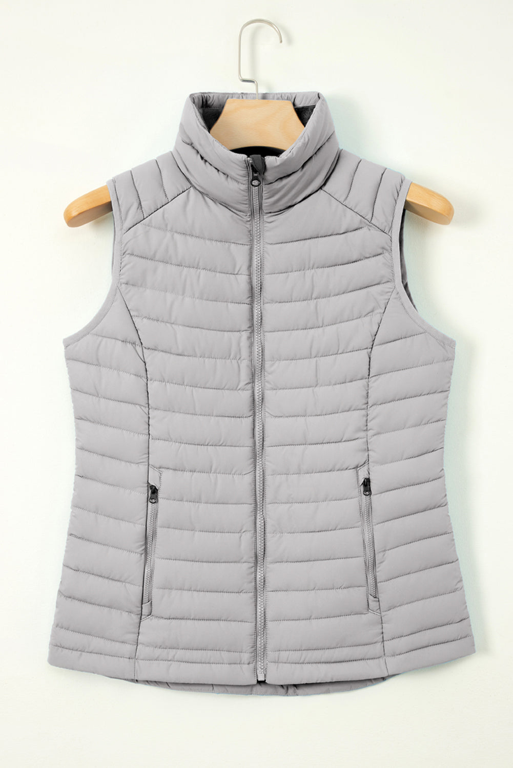 Standing Collar Zip Up Puffer Vest