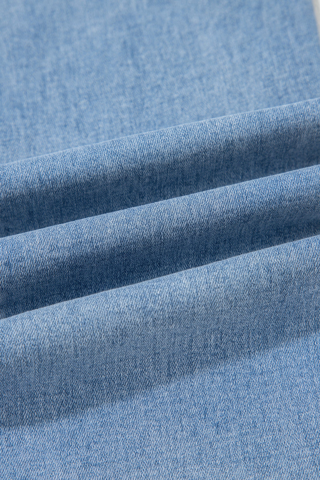 Drawstring Waist Wide Leg Jeans
