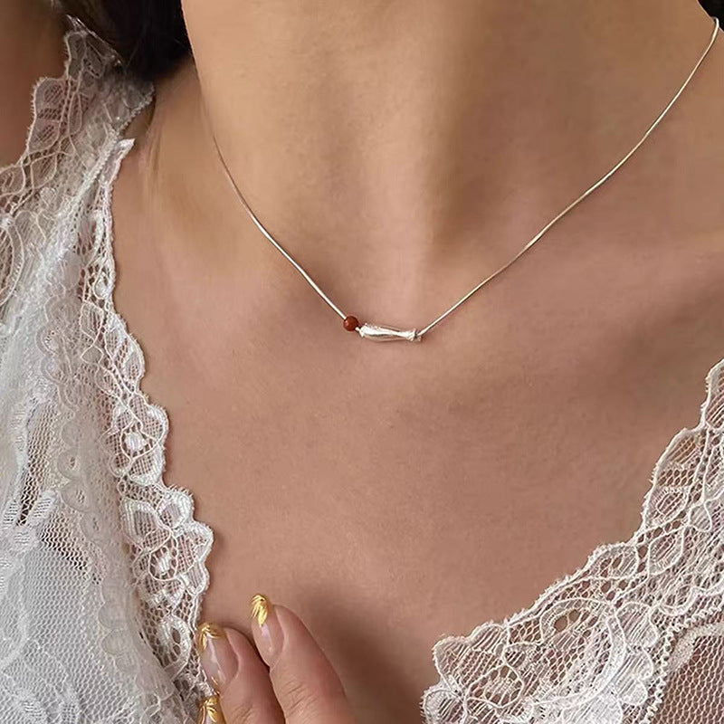 S925 Sterling Silver Pearl Necklace For Women Light Luxury And High-end