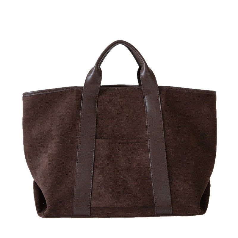Vintage Suede Large-Capacity Tote Bag