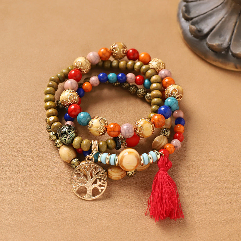 Handmade Bohemian Bracelet Retro Ethnic Style Men's and Women's Woven Multi-Layer Stacked Bracelet Niche Hand Rope
