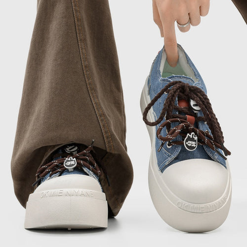 2026 New Spring Couple Canvas Skate Shoes, Toe-cap Height-increasing Casual Sneakers For Students & Men