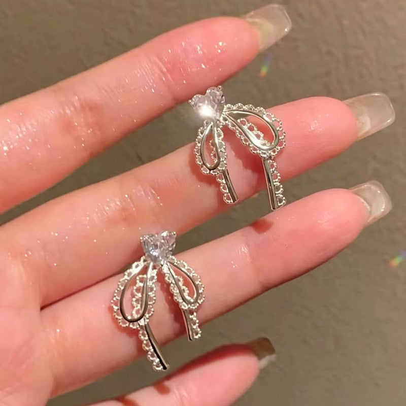 925 Gold Earrings Women's Retro