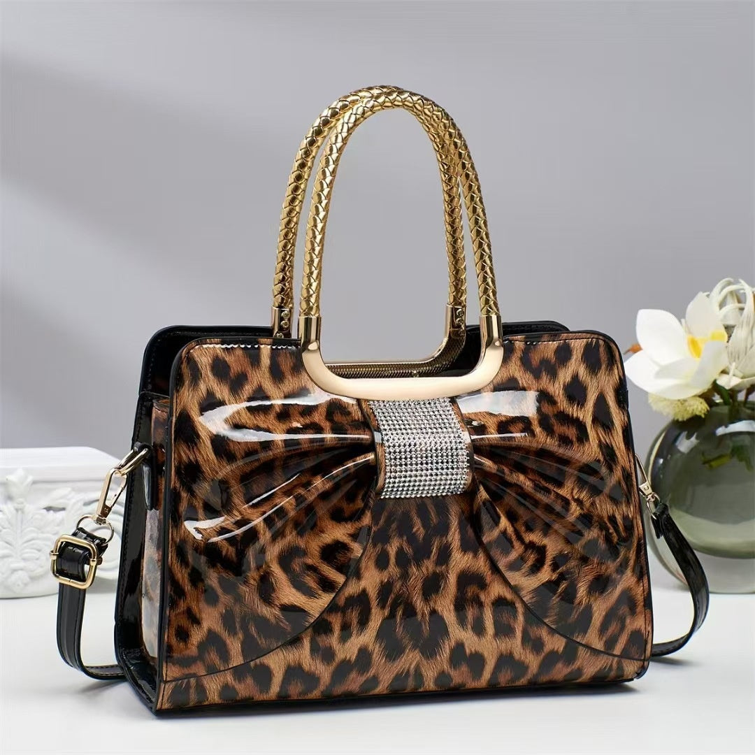Embellished Chic Leopard-print Women's Bag